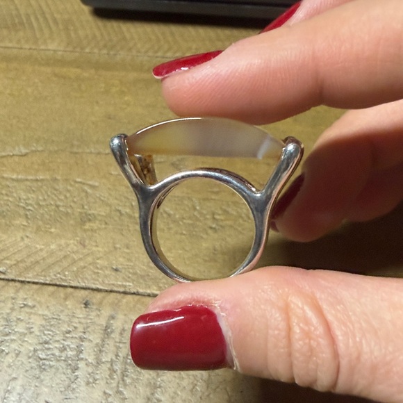Natural Agate Oversized Ring Size 8 - Picture 3 of 5